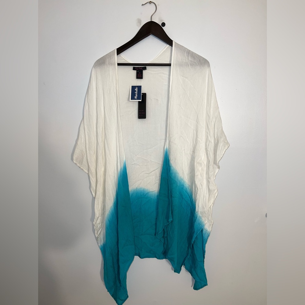Shaul / cardigan - white to blue ombré - one size